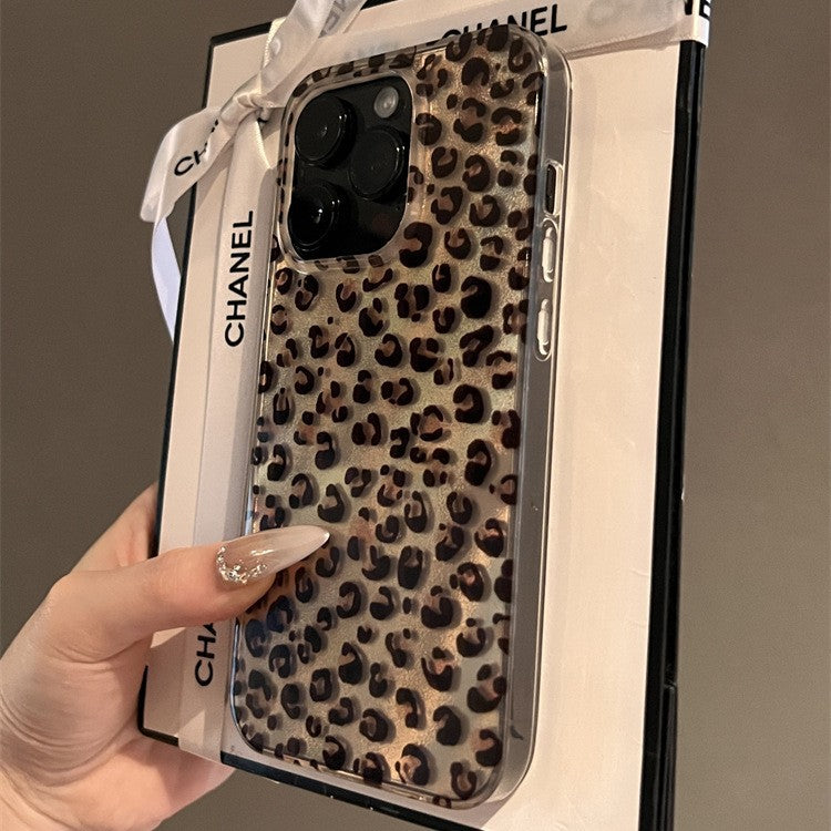 Feather Brown Leopard Pattern Suitable for iPhone 16 Promax Apple 15 Phone Case 14 New 13 All Inclusive 12