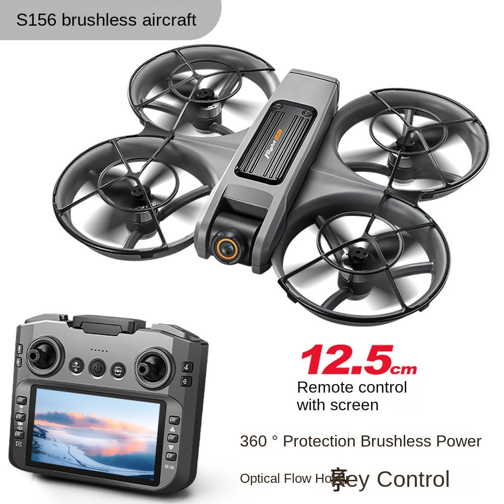 S156 Brushless RC Drone with Screen FPV Racing Drone, HD Camera, 4-Axis UAV with Optical Flow Positioning