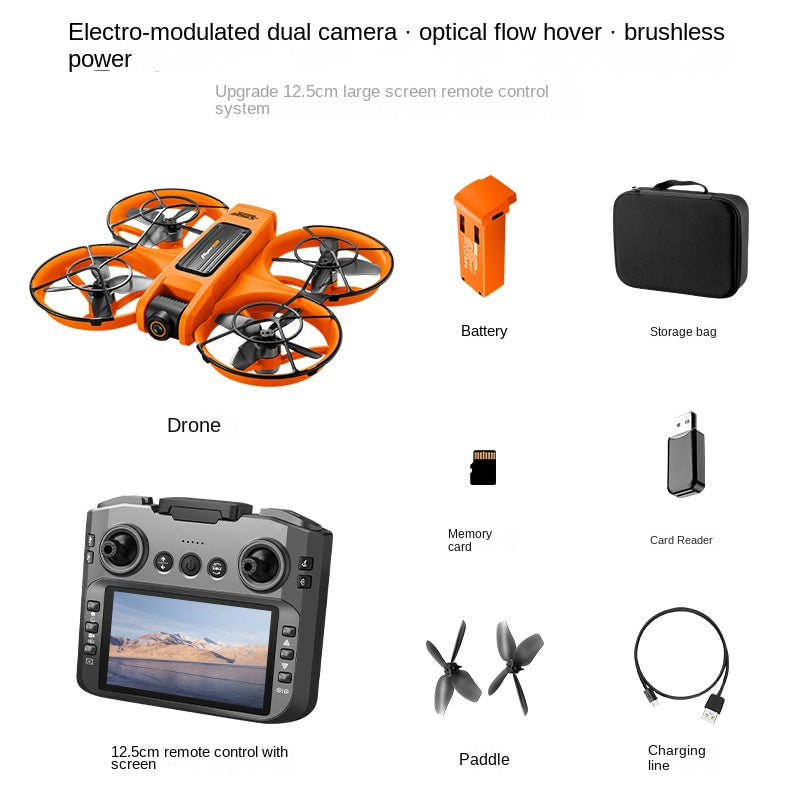 S156 Brushless RC Drone with Screen FPV Racing Drone, HD Camera, 4-Axis UAV with Optical Flow Positioning