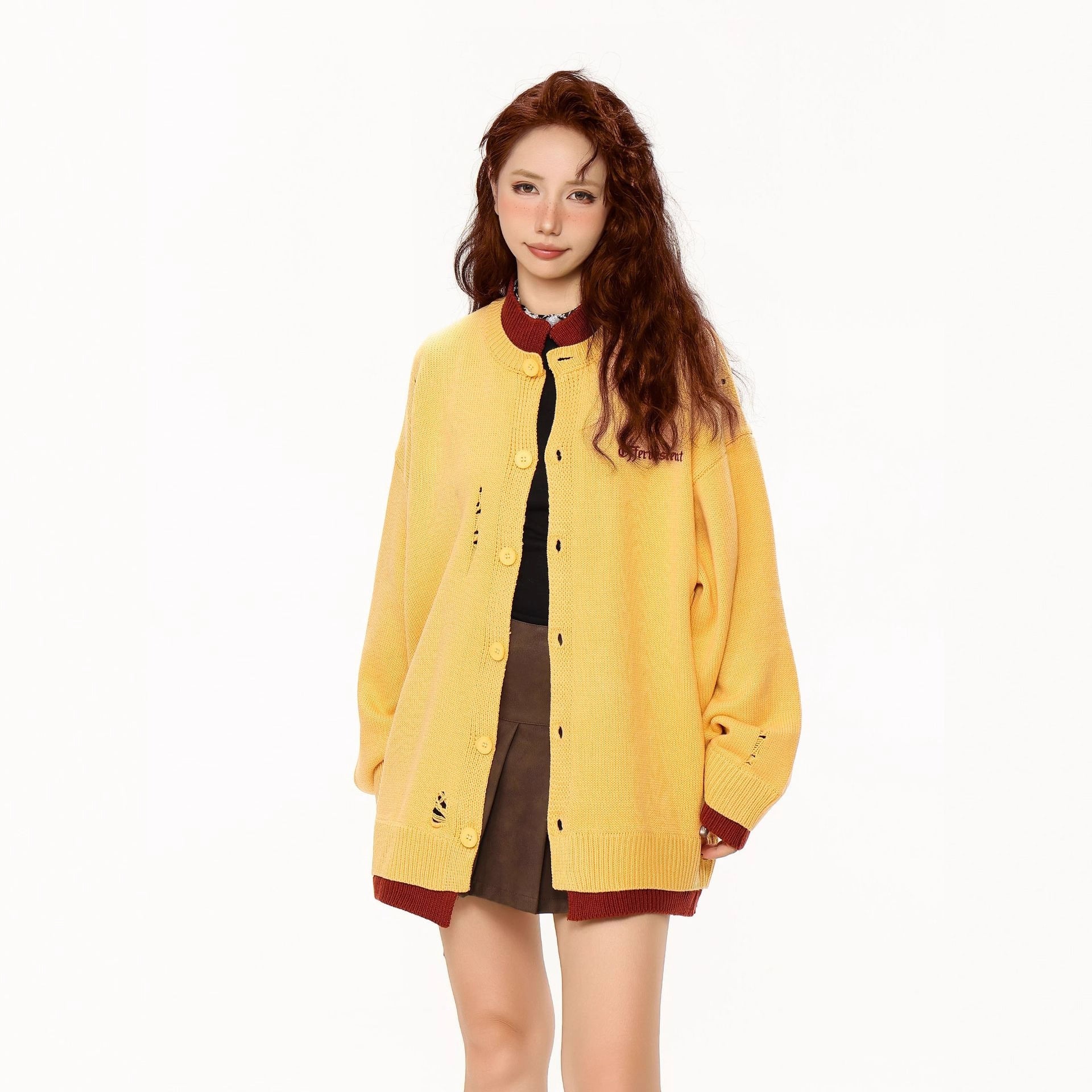 Cardigan Sweater Women's Vintage Loose Casual Knitwear Coat