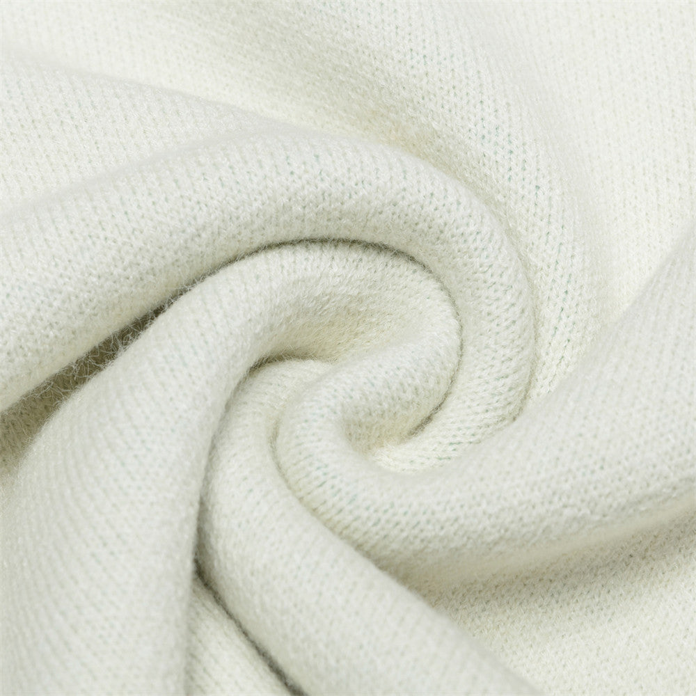 Cross star jacquard round neck sweater