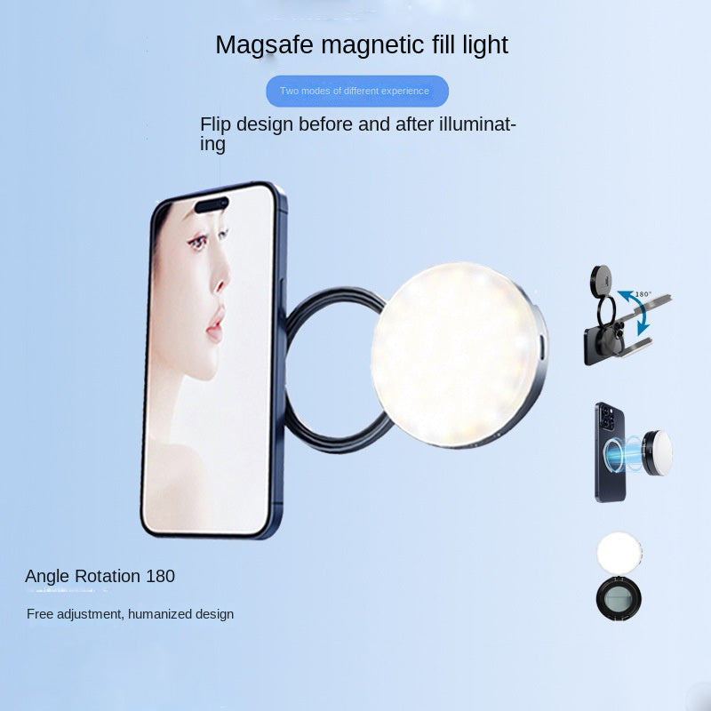 New YSH-126 LED Magnetic Phone Fill Light Photography Lamp Desktop Video Conference Live Pocket Light Mirror