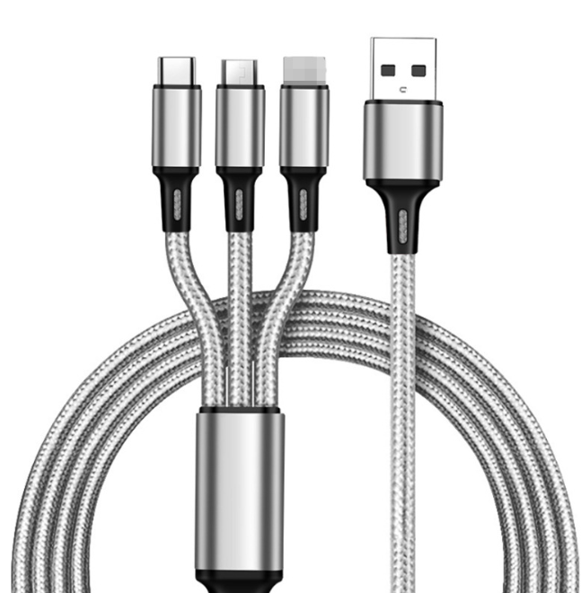 1.2M Charging Cable 3 In 1 USB Type C Charger Cord MultiPort Micro Cable For iPhone 15 14 Pro Max Samsung Galaxy Xiaomi 12