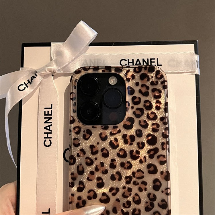 Feather Brown Leopard Pattern Suitable for iPhone 16 Promax Apple 15 Phone Case 14 New 13 All Inclusive 12