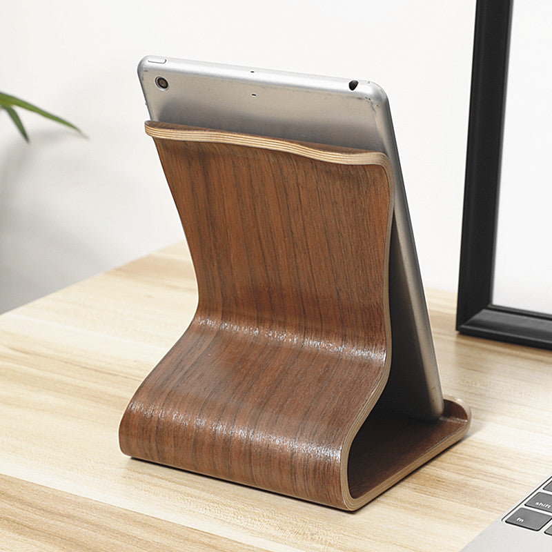 One-piece molded wooden laptop drawing bedside stand, computer storage, tablet charging rack