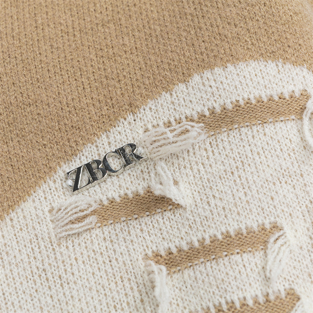 Collar knit cardigan sweater